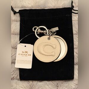 Coach Mirror Bag Charm with Signature Logo,NWT